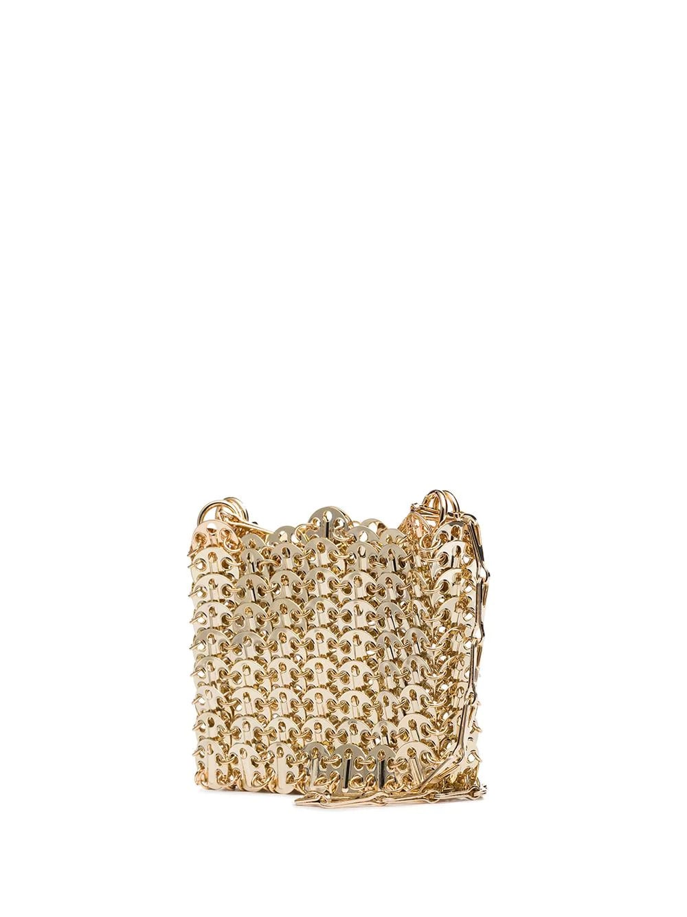 Shop Rabanne Gold Iconic 1969 Nano Bag In Golden