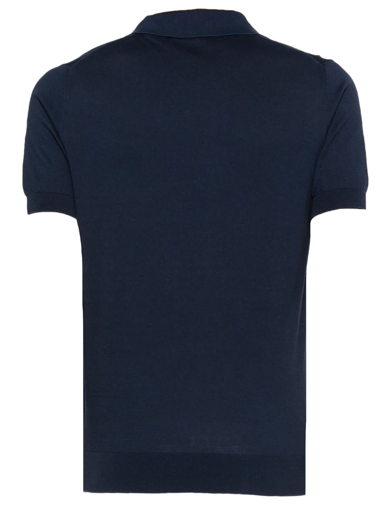 Shop Fedeli Fuji Cotton Polo Shirt In Blue