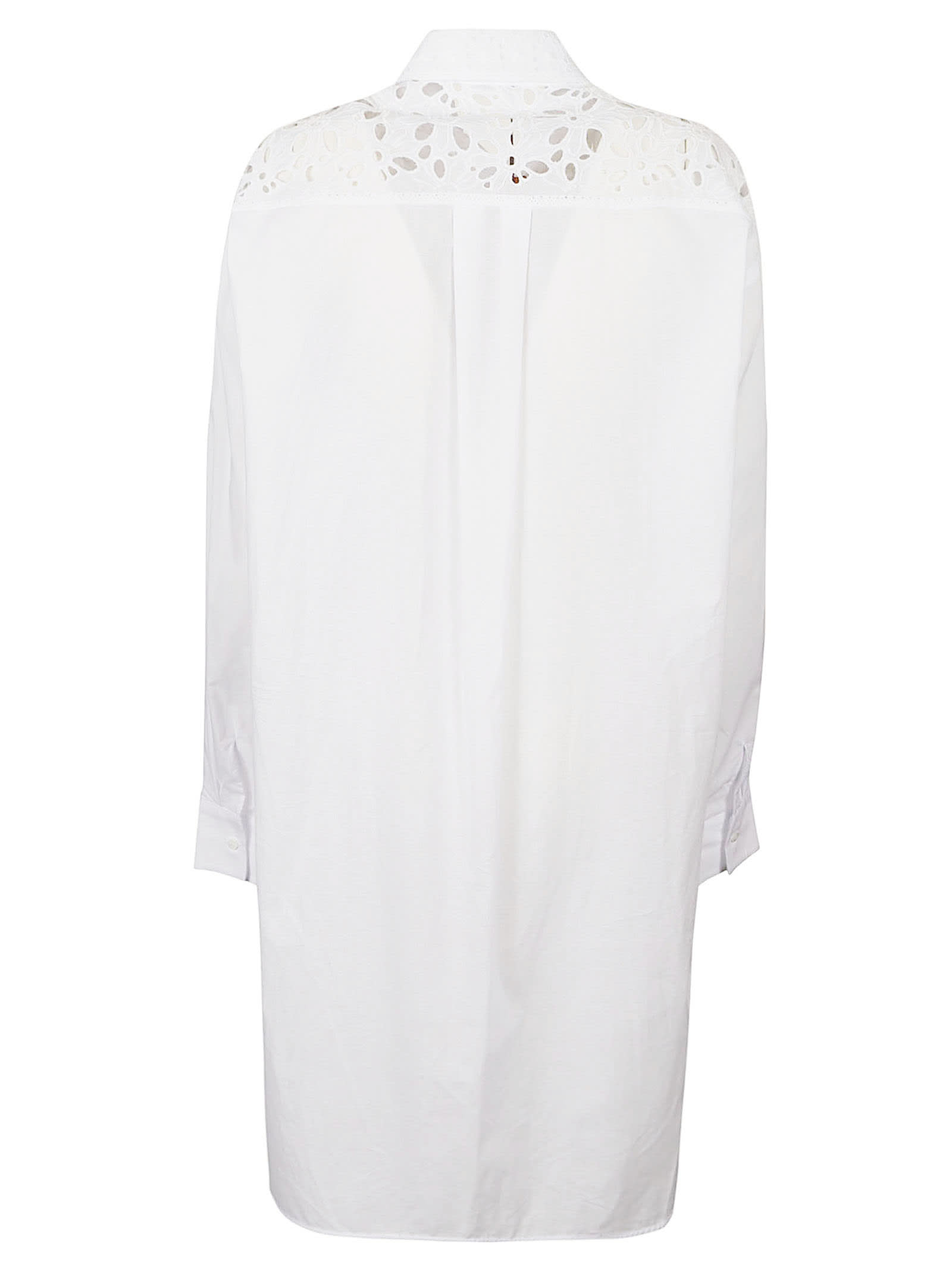 Shop Ermanno Scervino Floral Long Shirt In White
