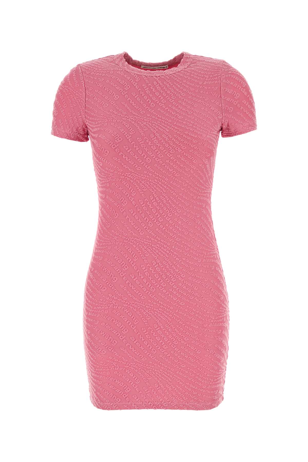 Pink Stretch Polyester Mini Dress