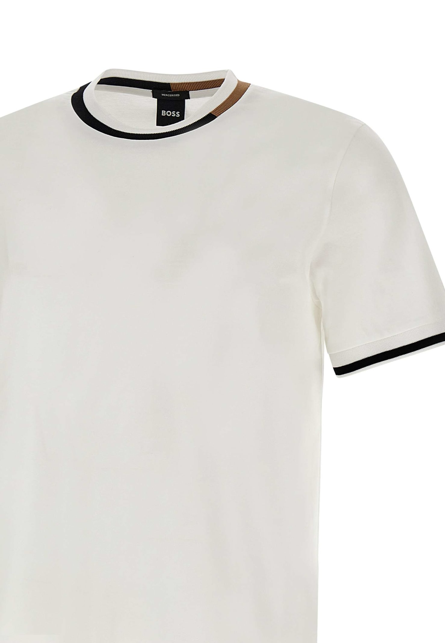 Shop Hugo Boss Thompson Mercerized Cotton T-shirt In White