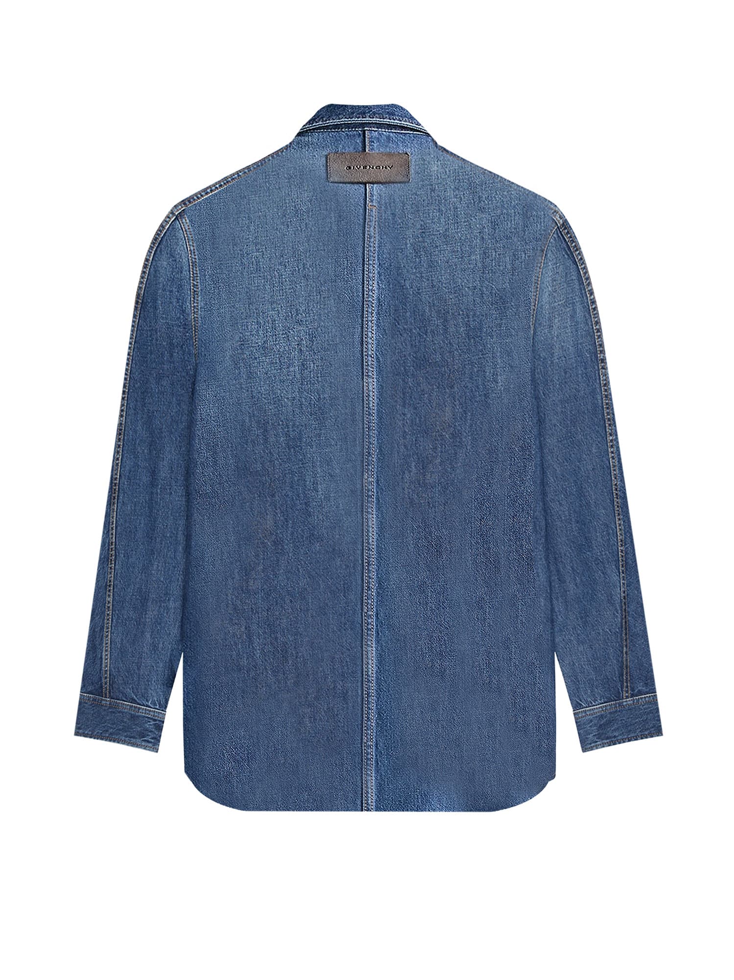 Givenchy Men Overshirt Denim Shirt In Blue