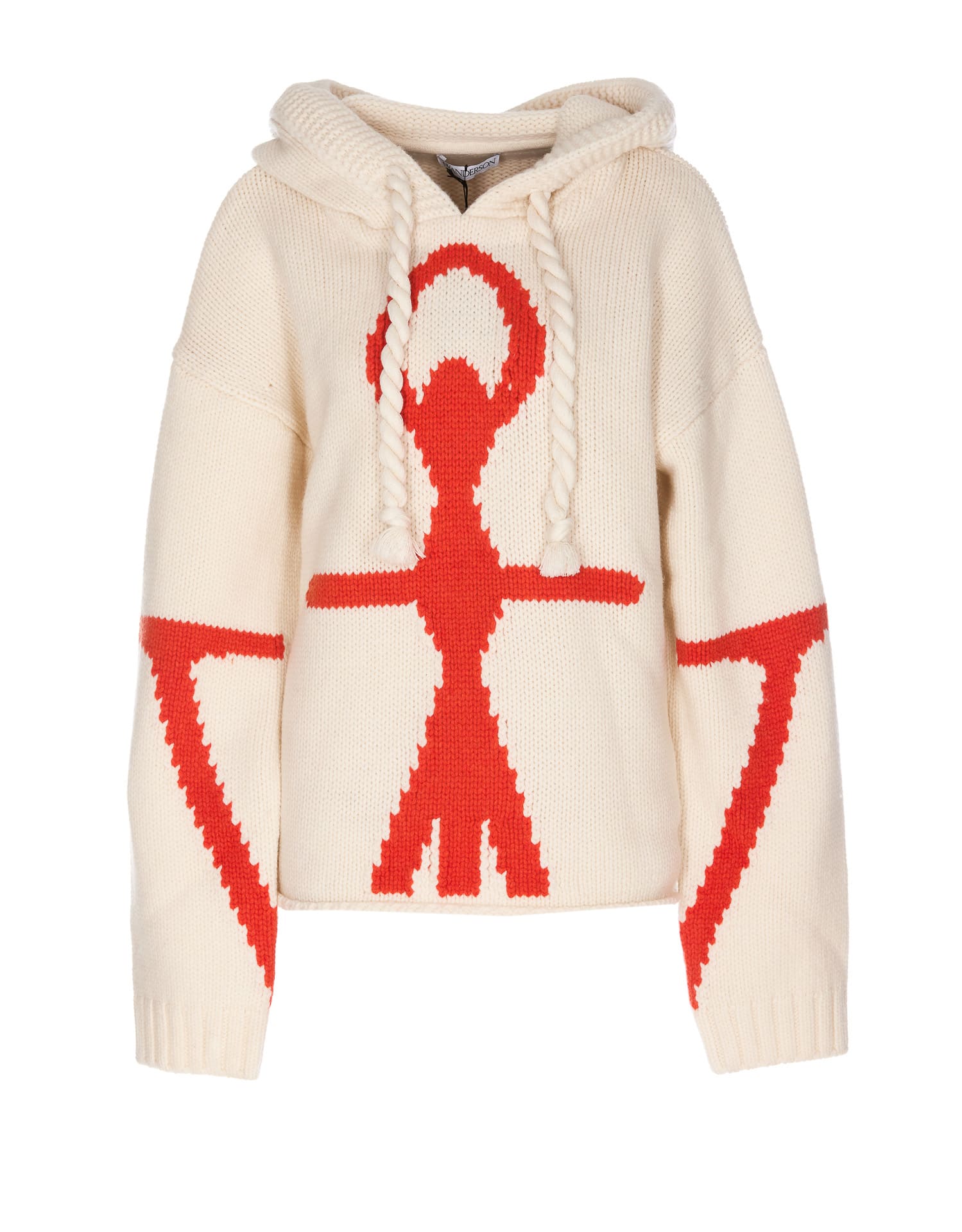 JW ANDERSON ANCHOR LOGO KNITTED HOODIE
