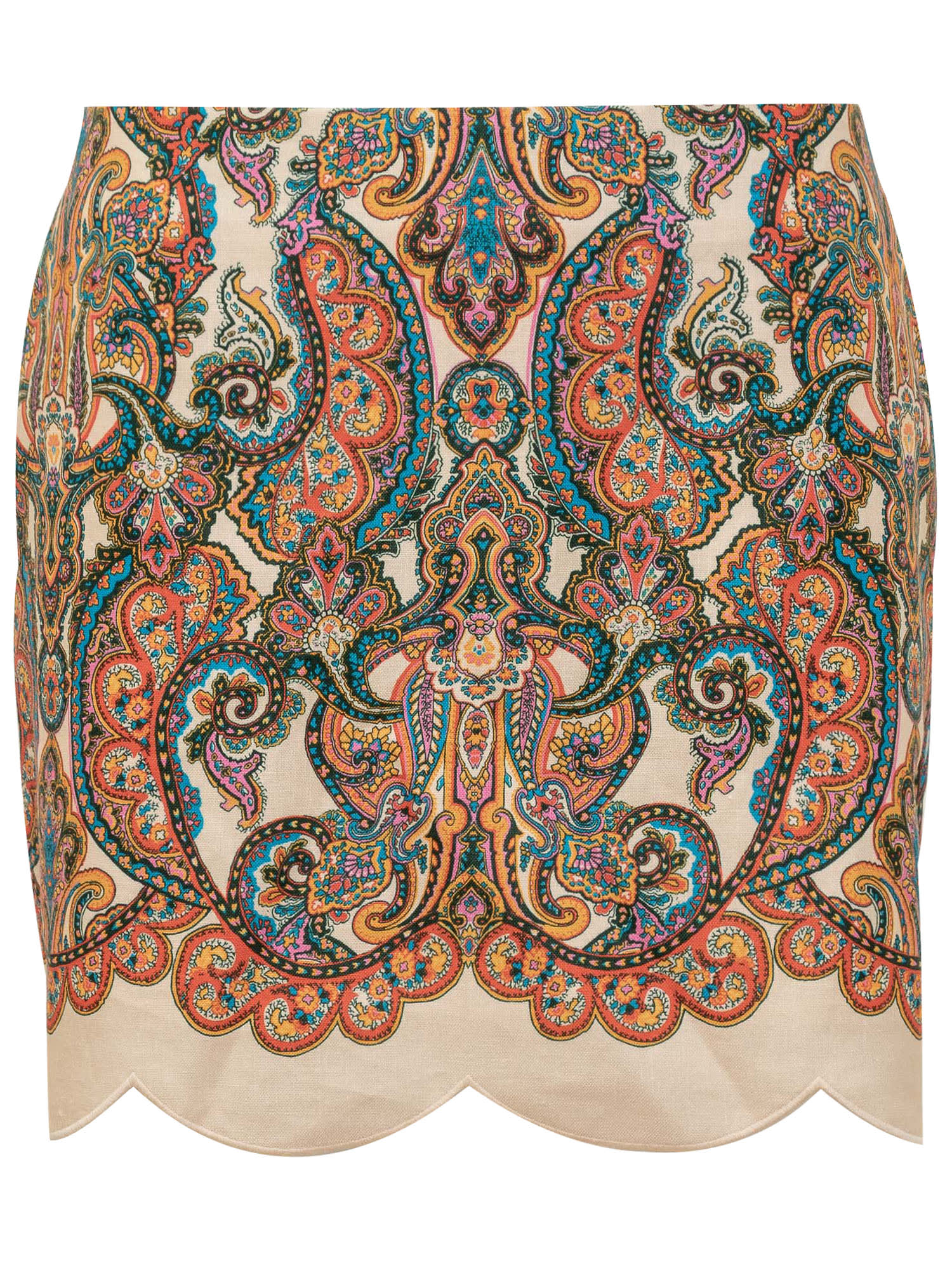 Shop Zimmermann Ottie Mini Skirt In Multi Paisley