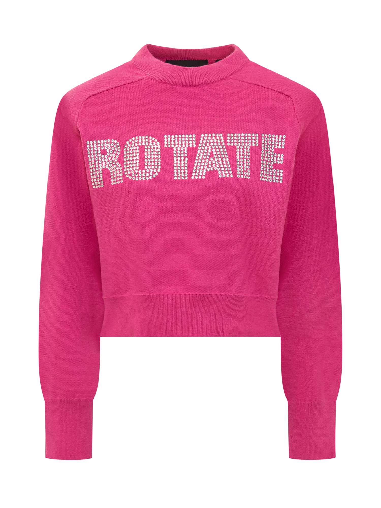 Shop Rotate Birger Christensen Firm Sweater With Logo In Pink Glo