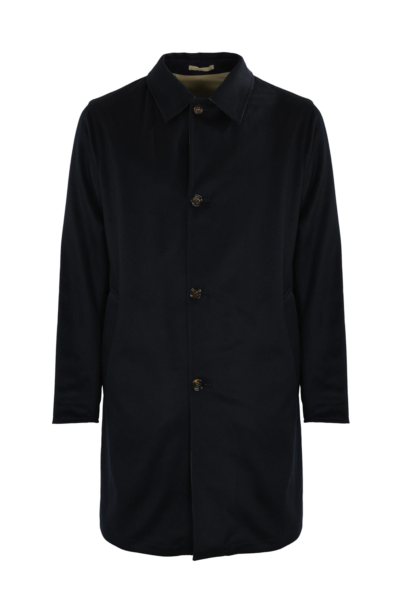 Shop Kired Reversible Peak  Coat In Blu Navy