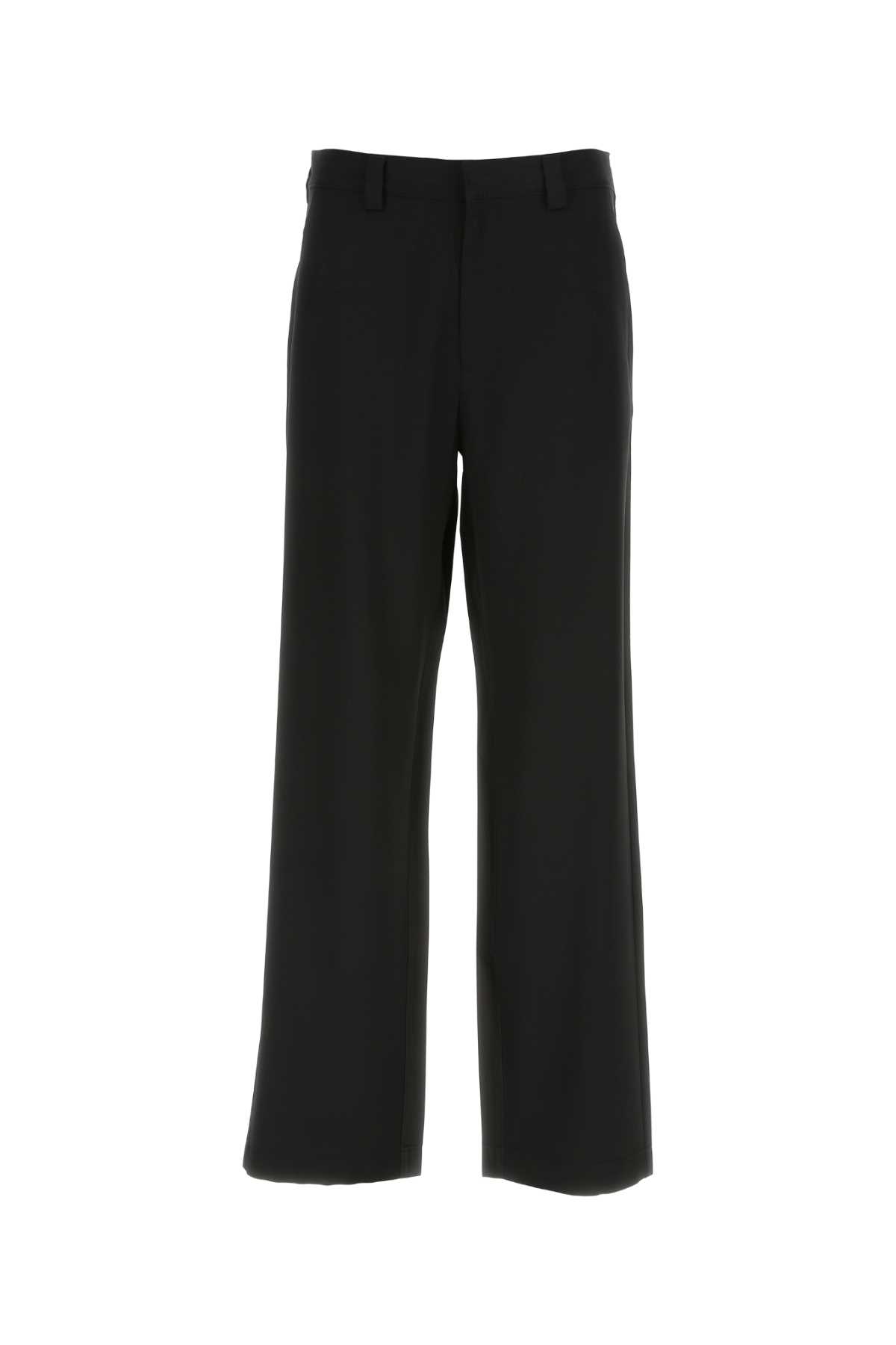 Black Wool Wide-leg Pant