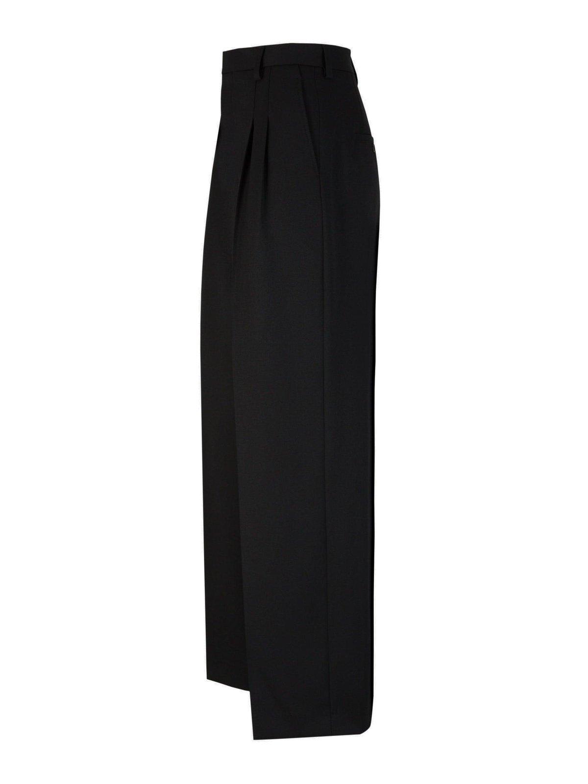 Shop Ami Alexandre Mattiussi Wide Leg Pleated Pants In Black