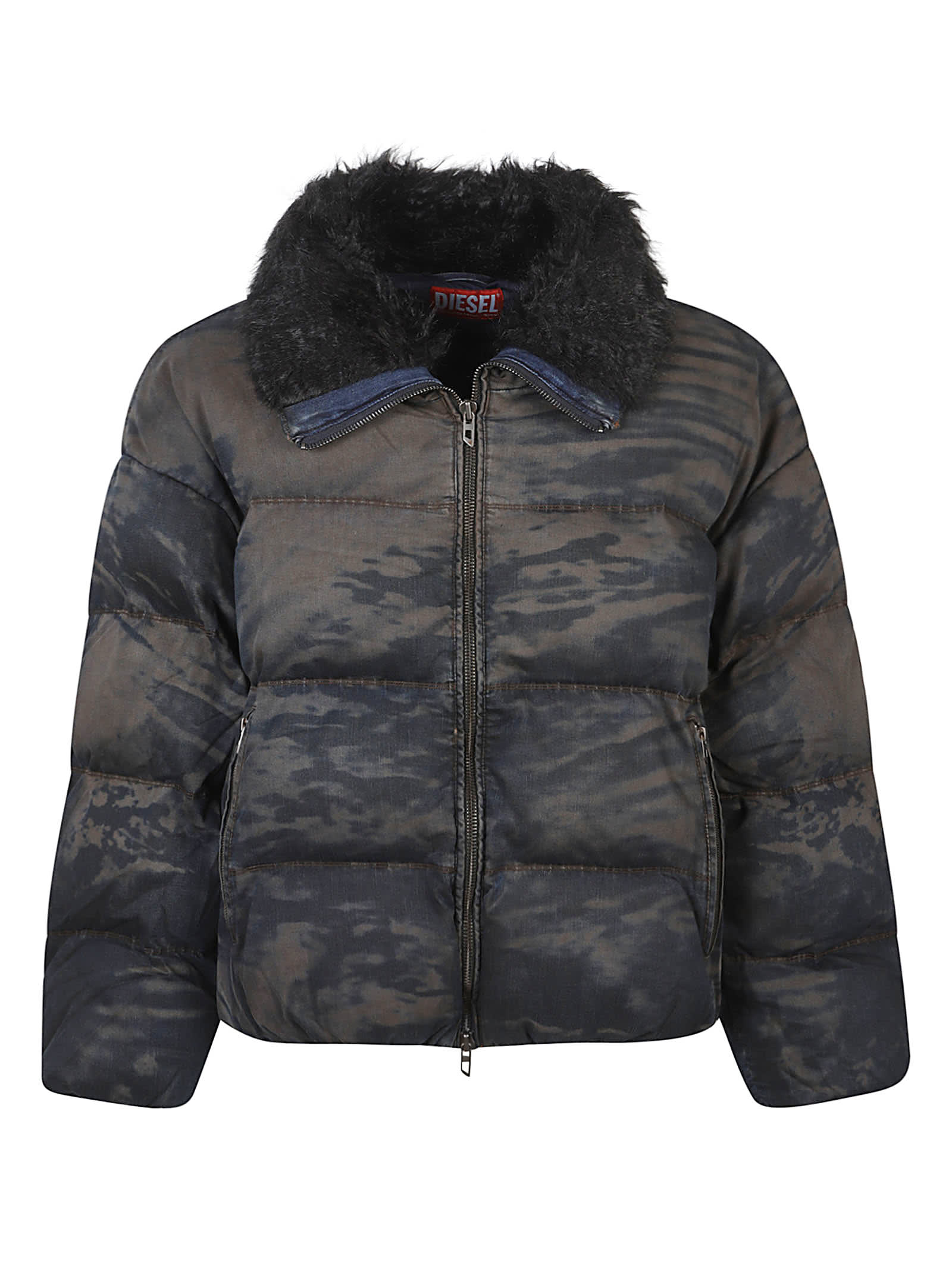 Diesel W-johns Down Jacket In Gray