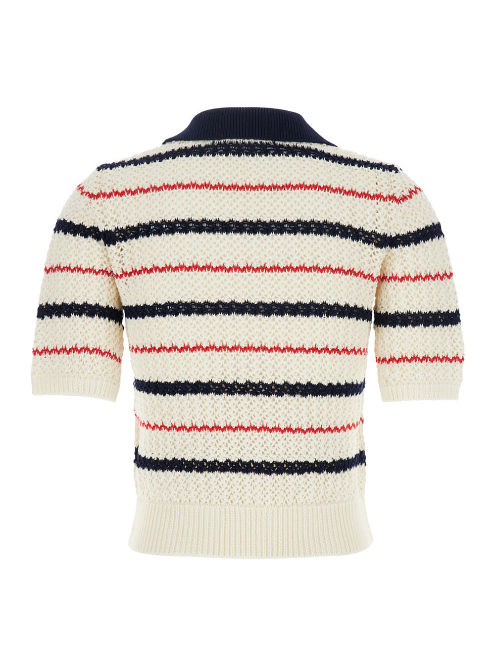 PT TORINO MULTICOLOR V-NECK SWEATER WITH ALL-OVER STRIPED MOTIF IN COTTON WOMAN