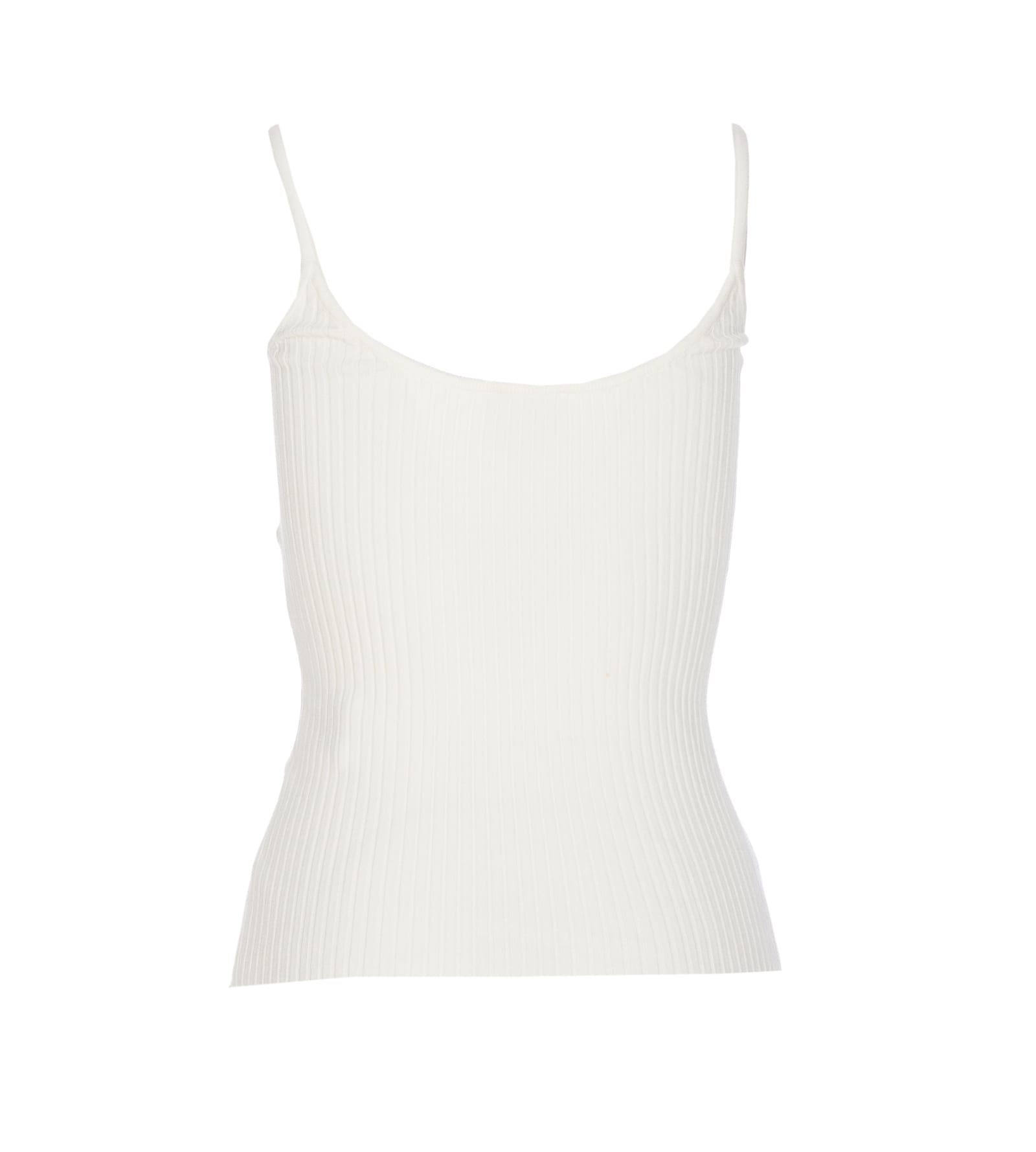 Shop Courrèges Reedition Knit Tank Top In White