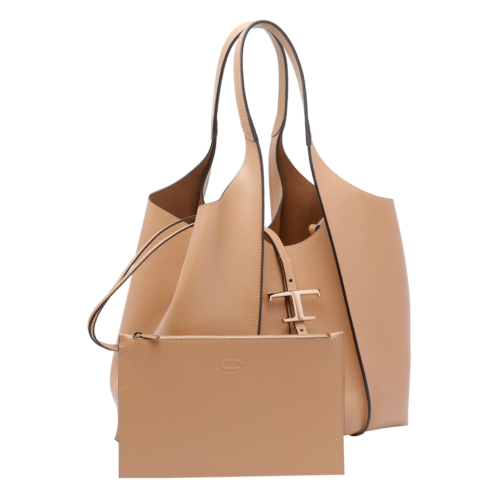 Tod's Trimmed Texture Tote Handles In Pink