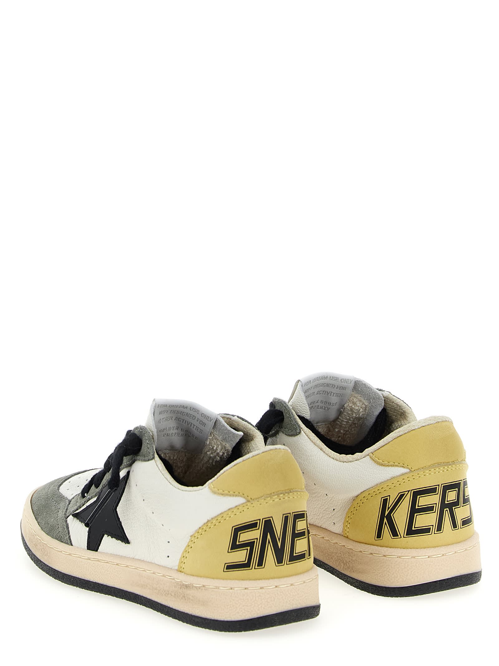 Golden Goose Ball Star Suede-trimmed Leather Sneakers In Multi