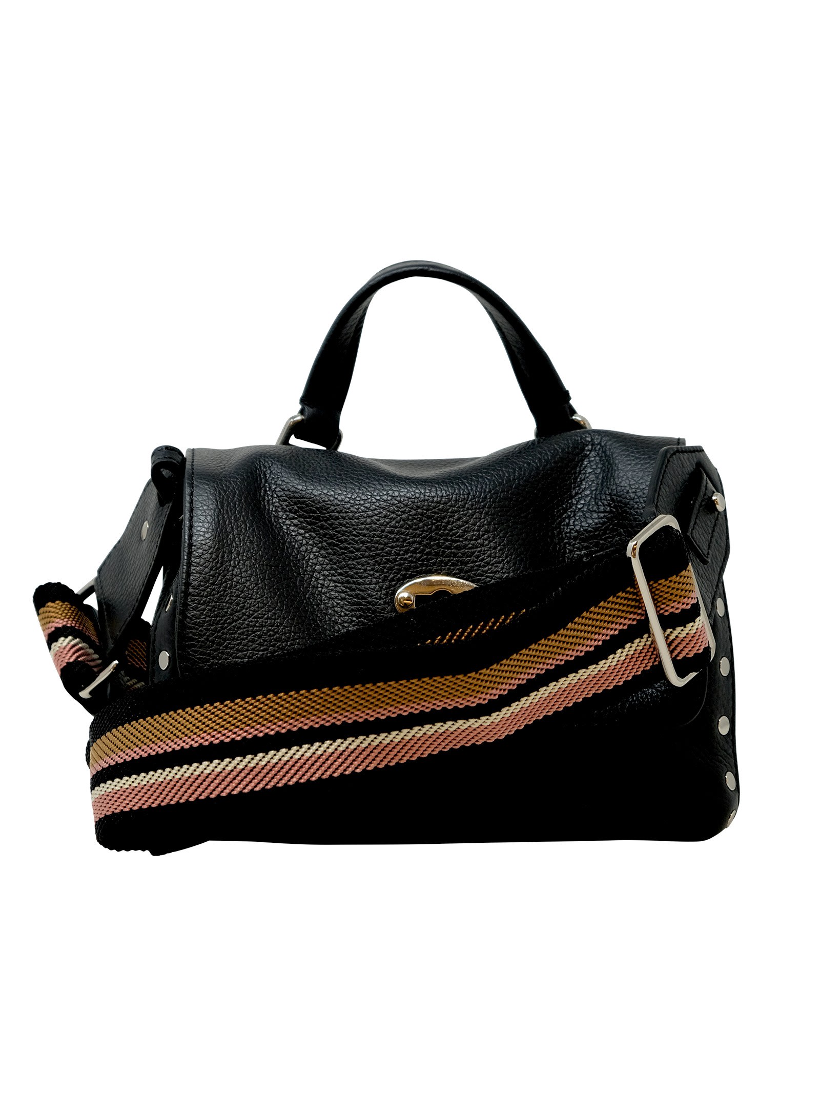 Shop Zanellato 068010-0050000-z0001 Black Postina Daily Giorno Baby Handbag