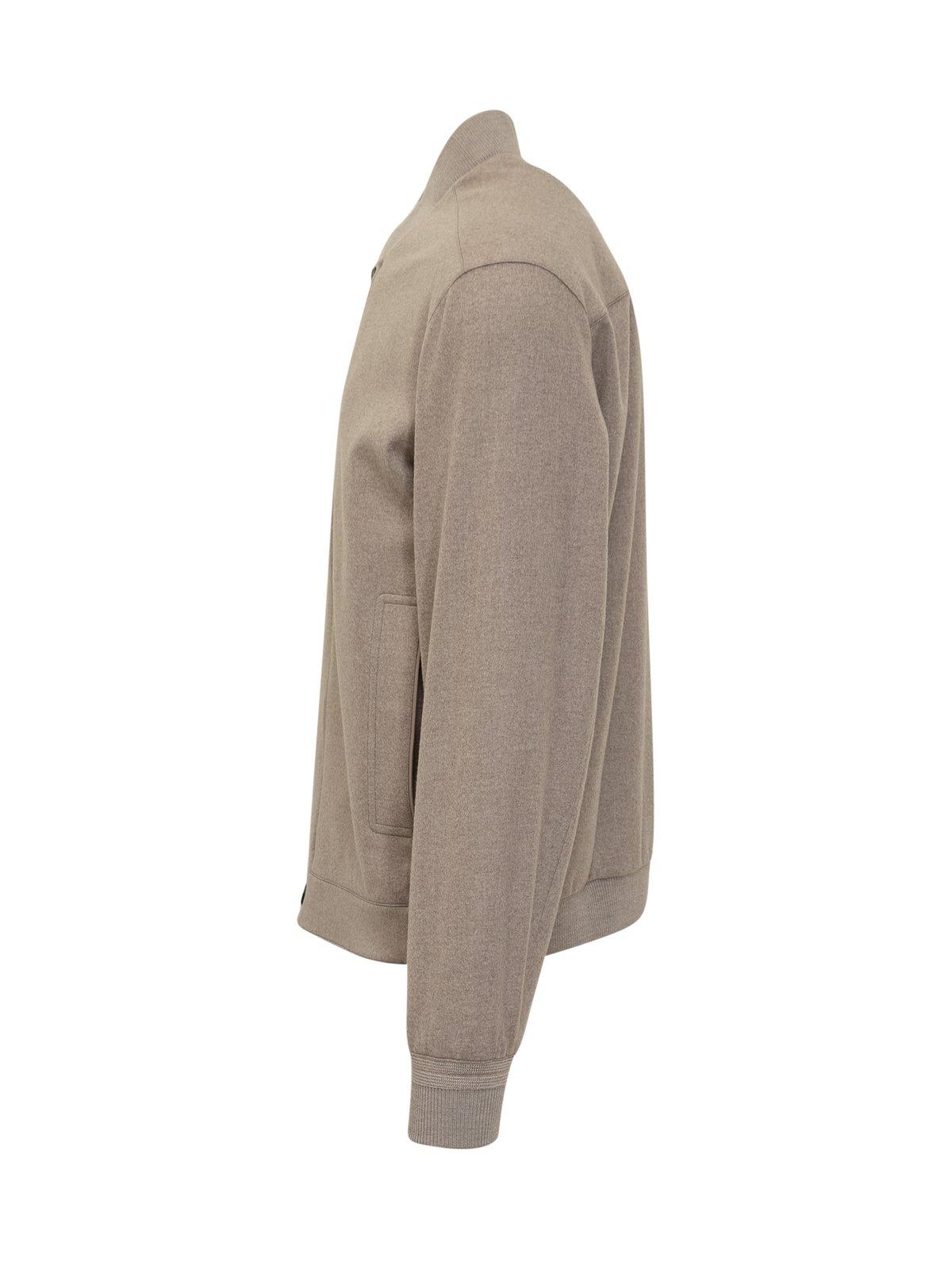 Shop Zegna Oasi Buttoned Long-sleeved Jacket In Beige