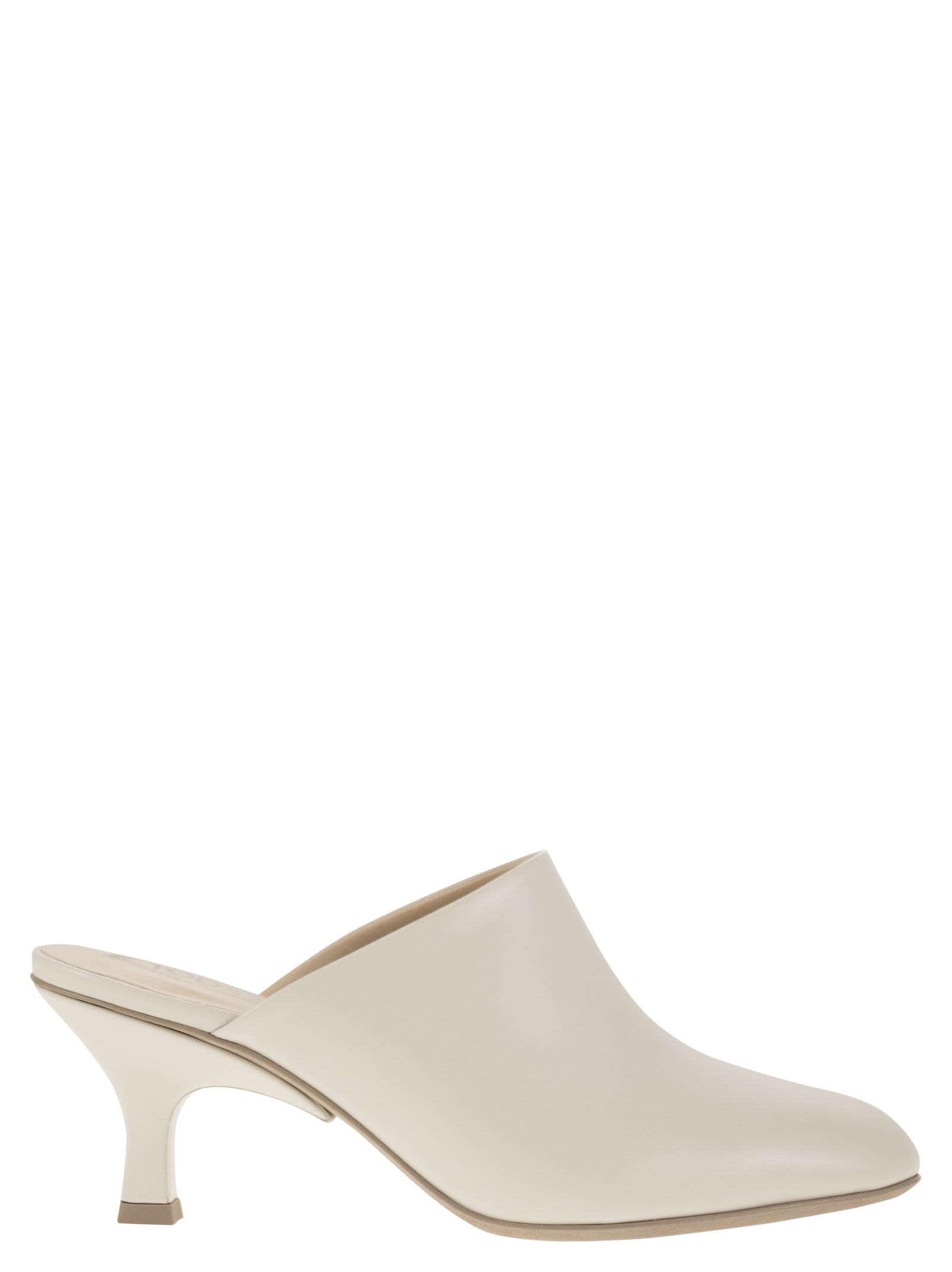 Shop Tod's Leather Sabot In Gesso