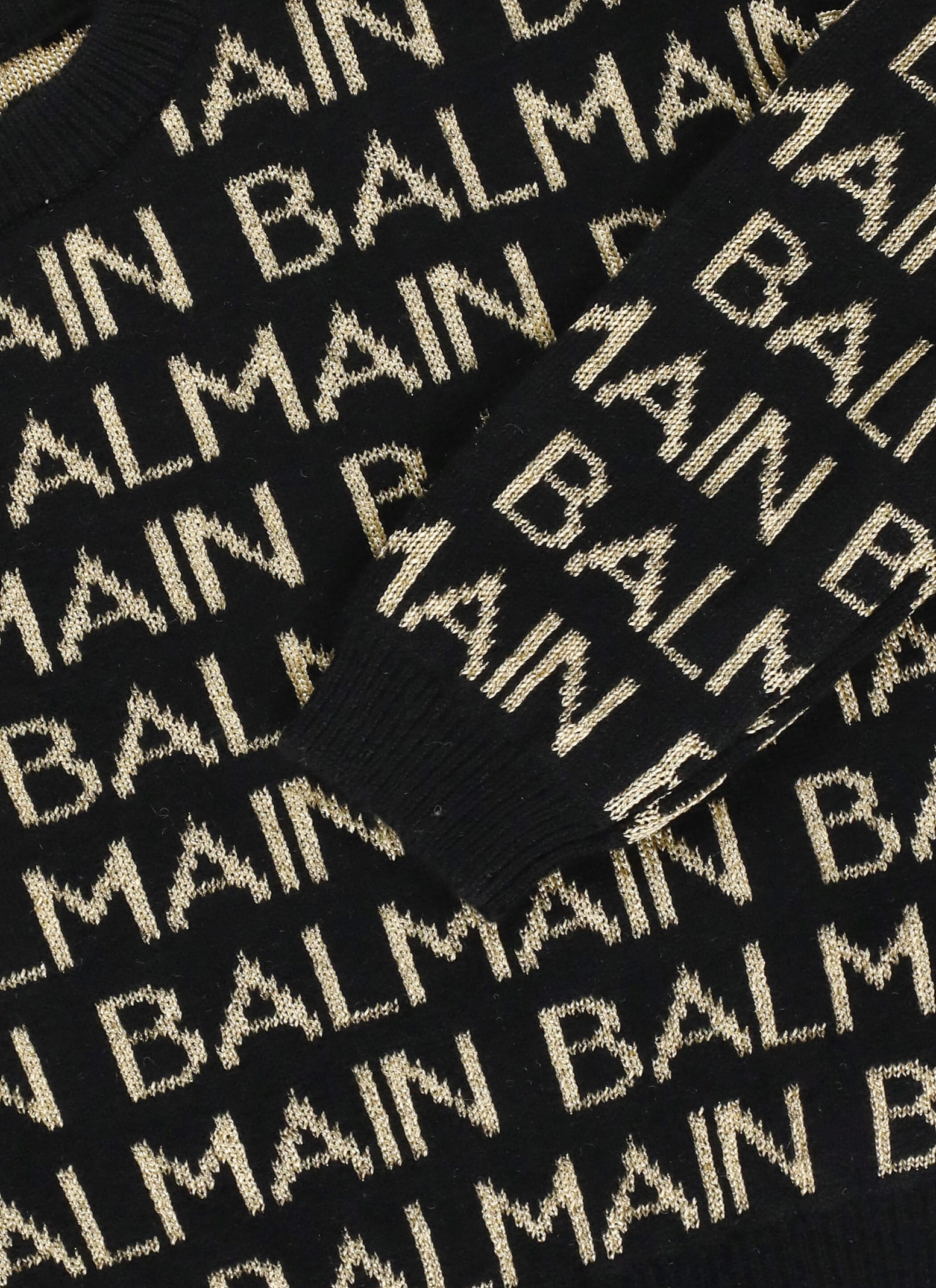 Shop Balmain Sweater With Embroideries In Black