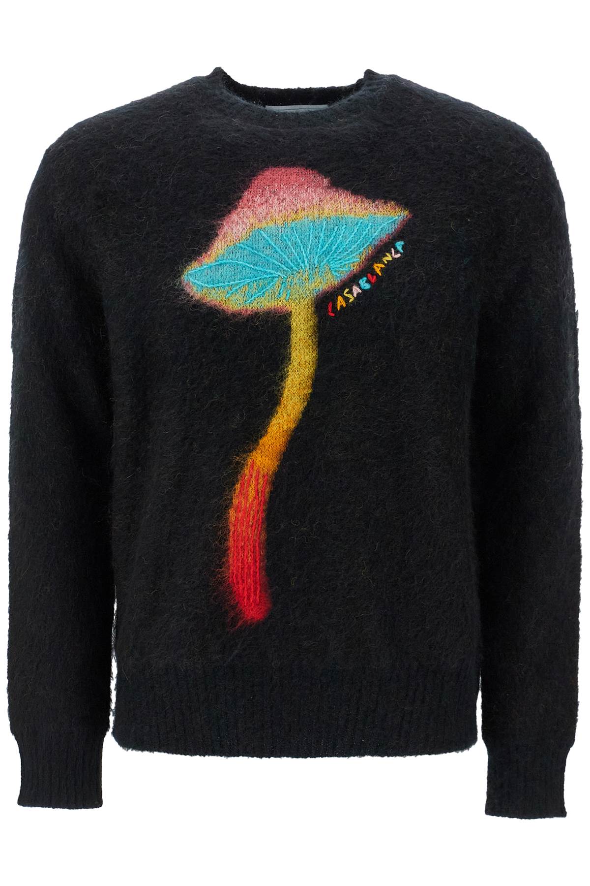 Shop Casablanca Rainbow Mushroom Sweater In Black / Multi (black)