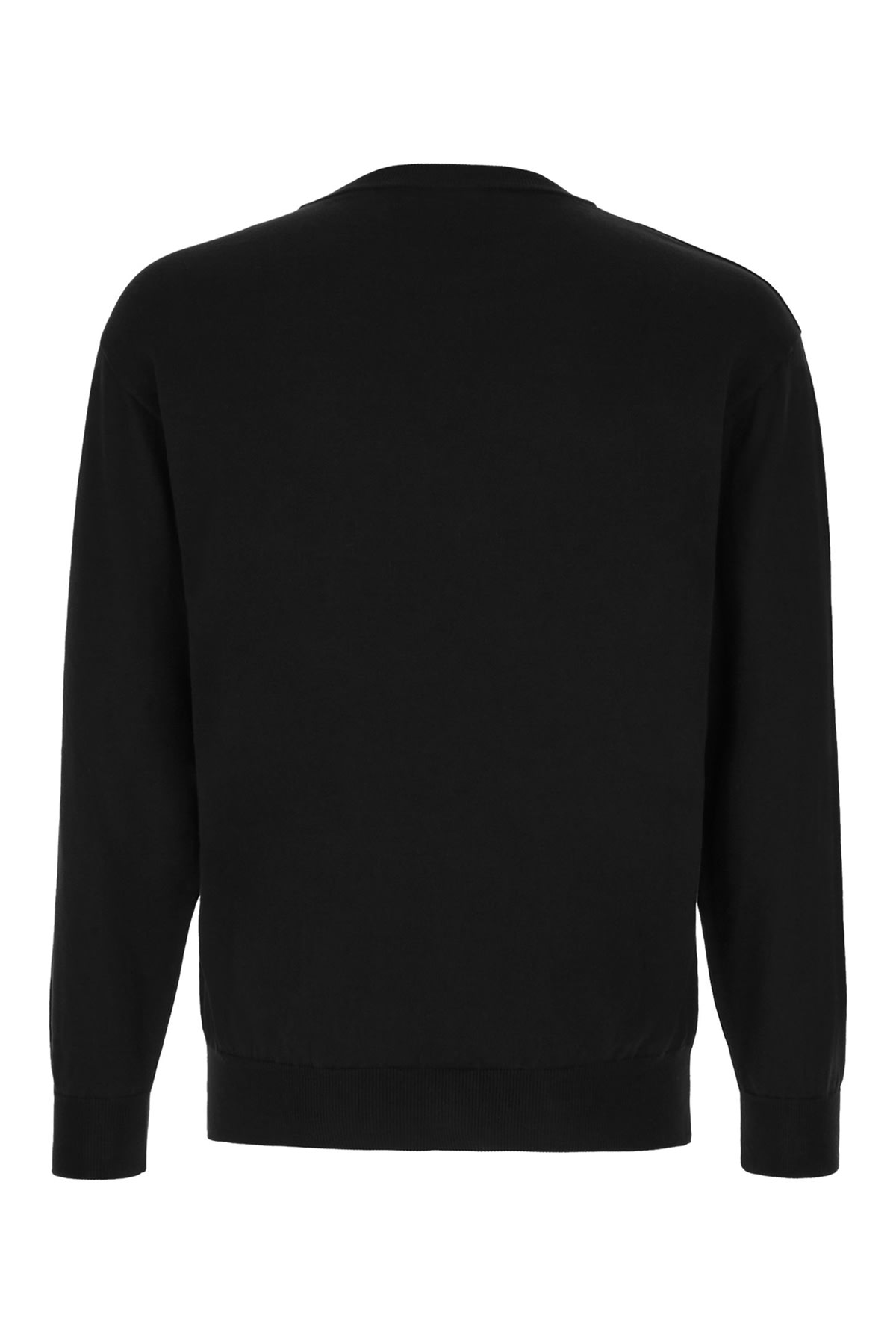 Moschino Crewneck Sweater With Logo In Wool Blend In Black