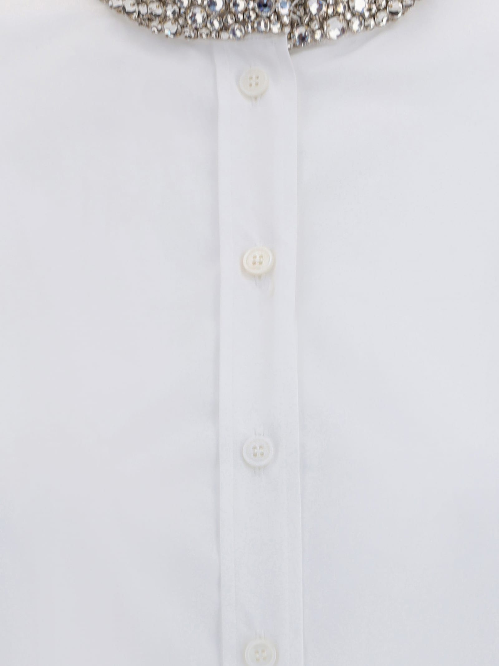 Alexander Mcqueen Shirt With Embellished Collar In Multi