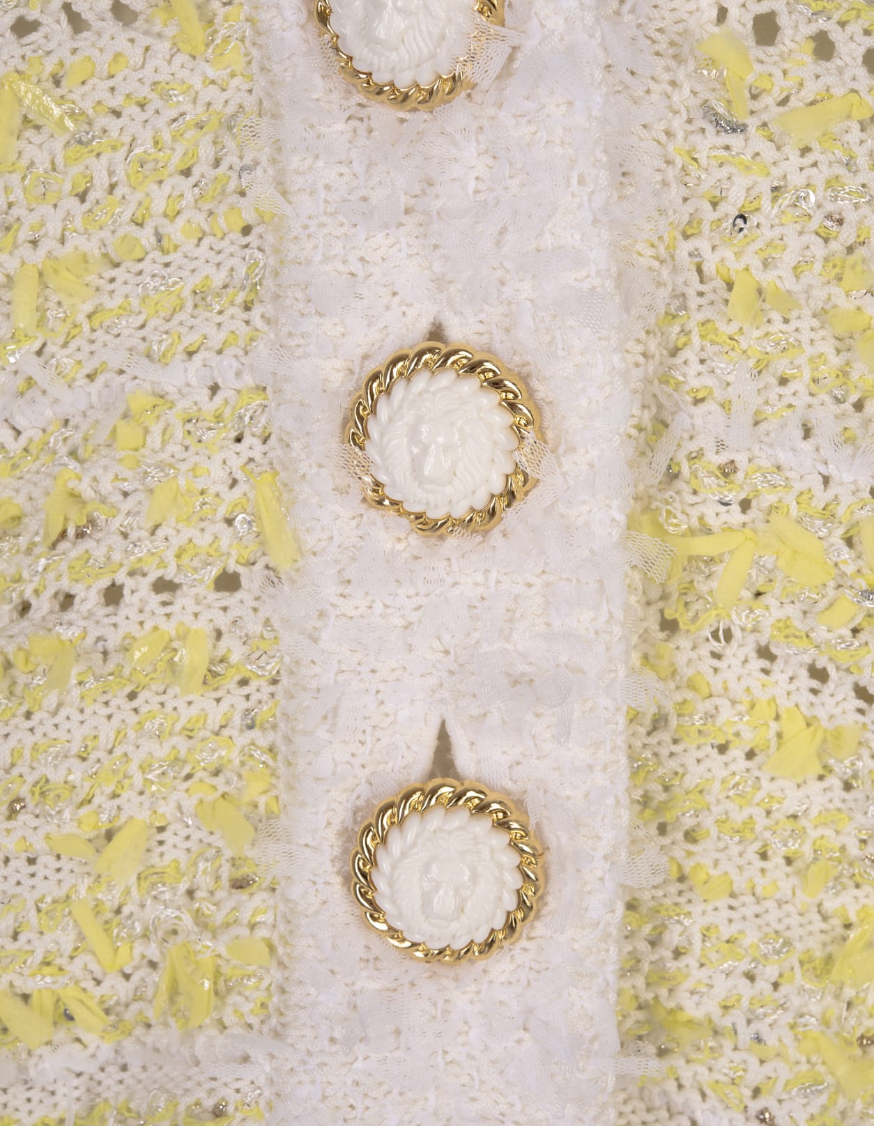 Shop Balmain Yellow And White Knitted Short Cardigan In Bianco E Giallo