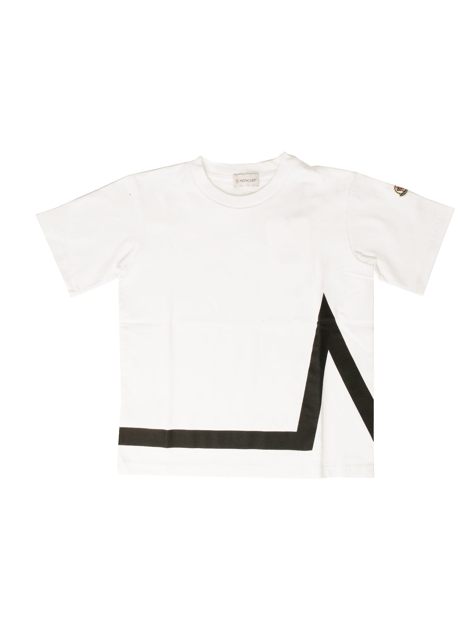 Moncler White Short Sleeve T-shirt With Back Logo