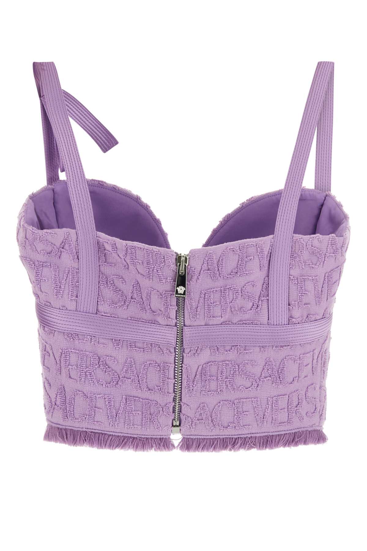 VERSACE LILAC TERRY FABRIC TOP
