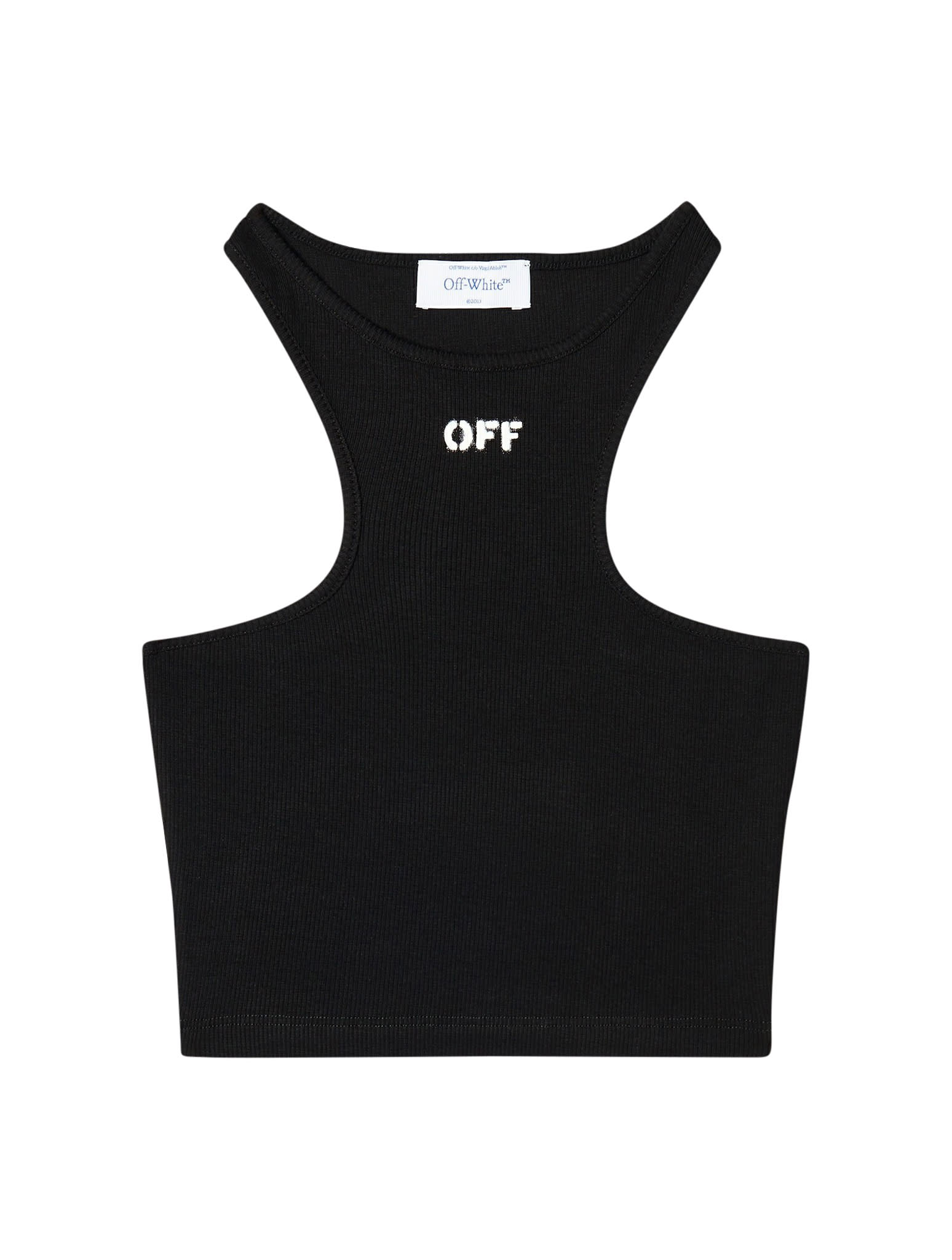 Shop Off-white Off Stamp Rib Rowing Top In Black White