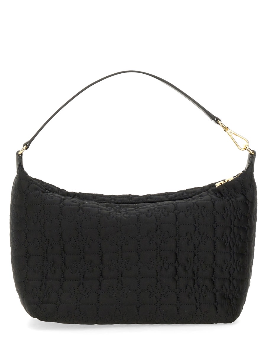 Shop Ganni Butterfly Medium Bag In Black