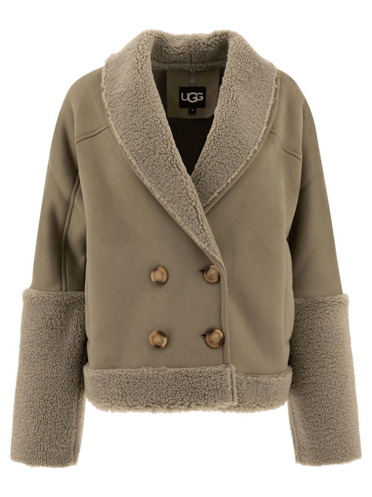 Shop Ugg Mindy Luxefluff Jacket In Msg Moss Green