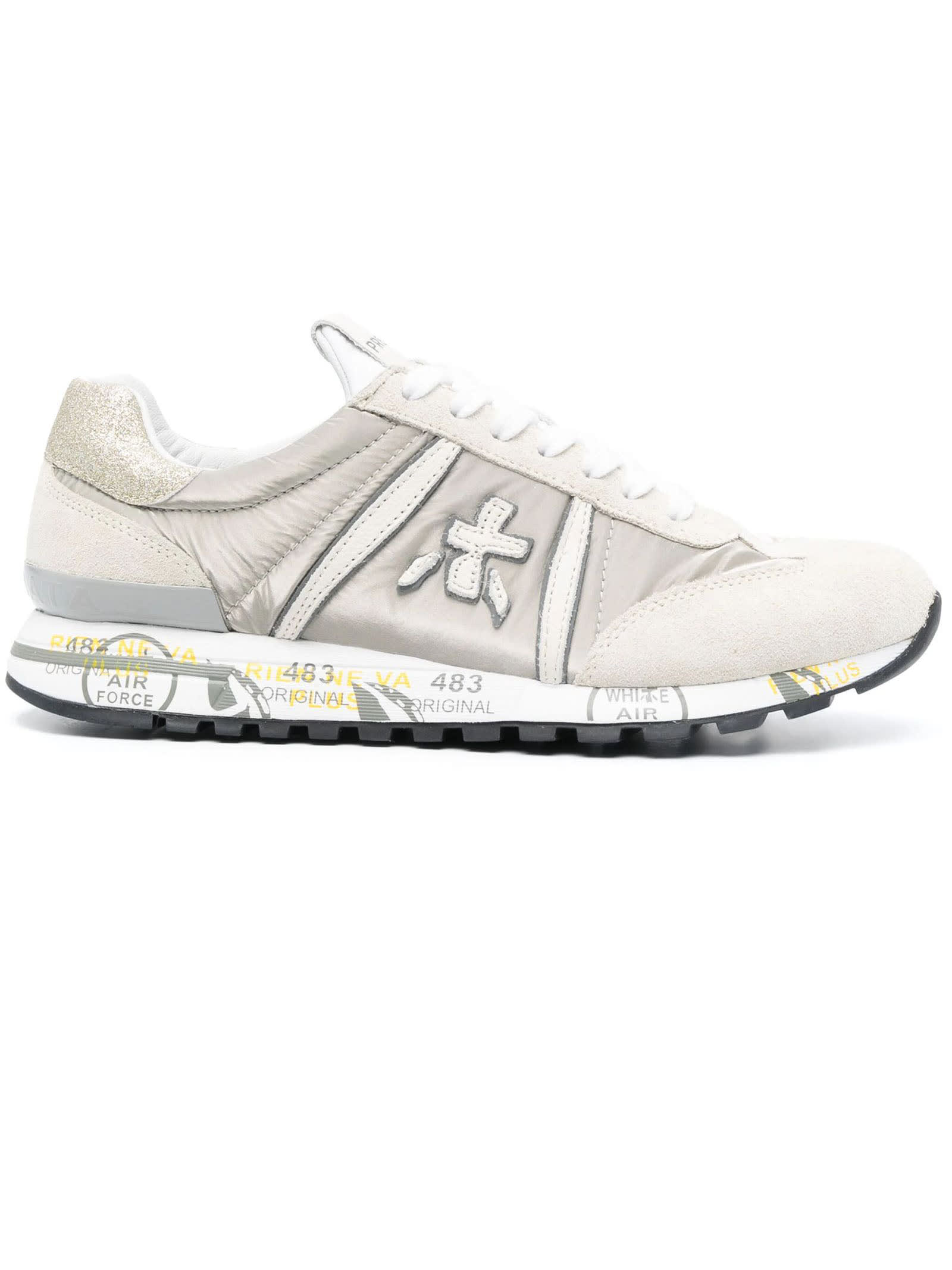 PREMIATA BEIGE AND LIGHT GREY LUCY SNEAKERS