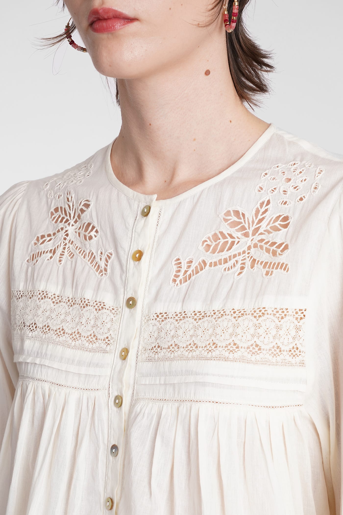 Shop Antik Batik Aloha Shirt In Beige Cotton In Cream