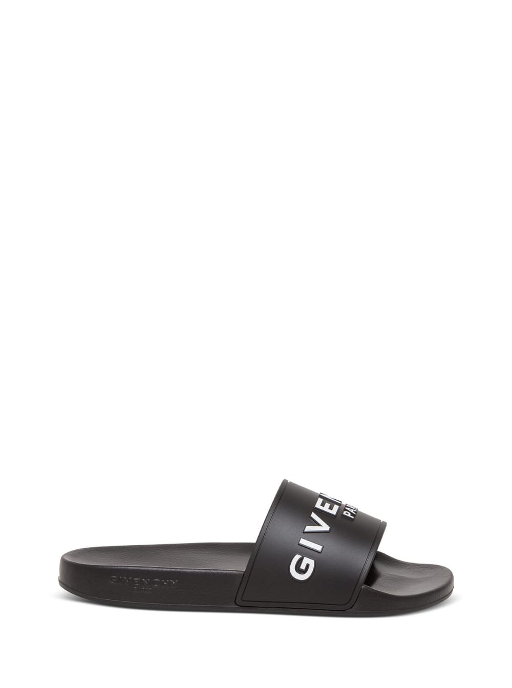 Givenchy Black Rubber Slide Sandals With Contrasting Logo