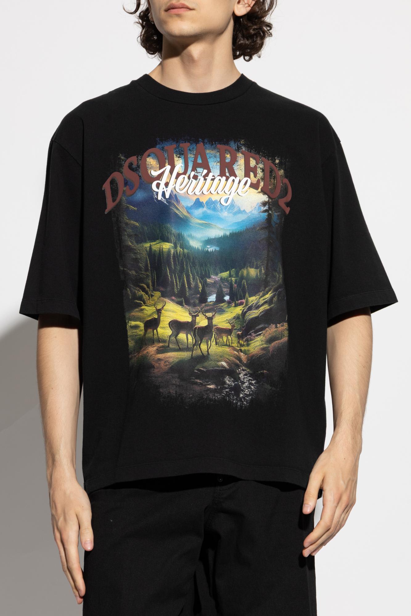 Dsquared2 Loose-fit Signature T-shirt In Black