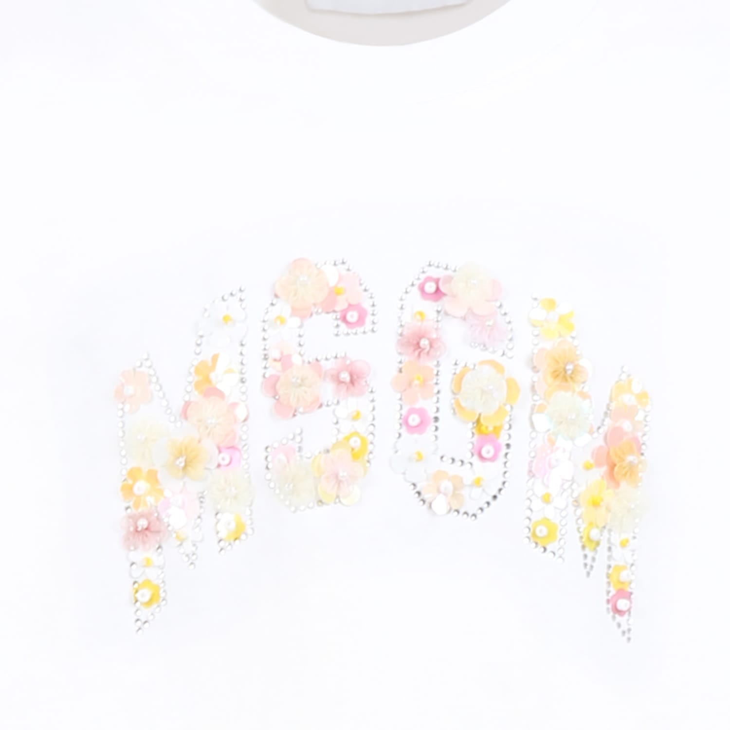 Msgm White T-shirt For Girl With Logo In White