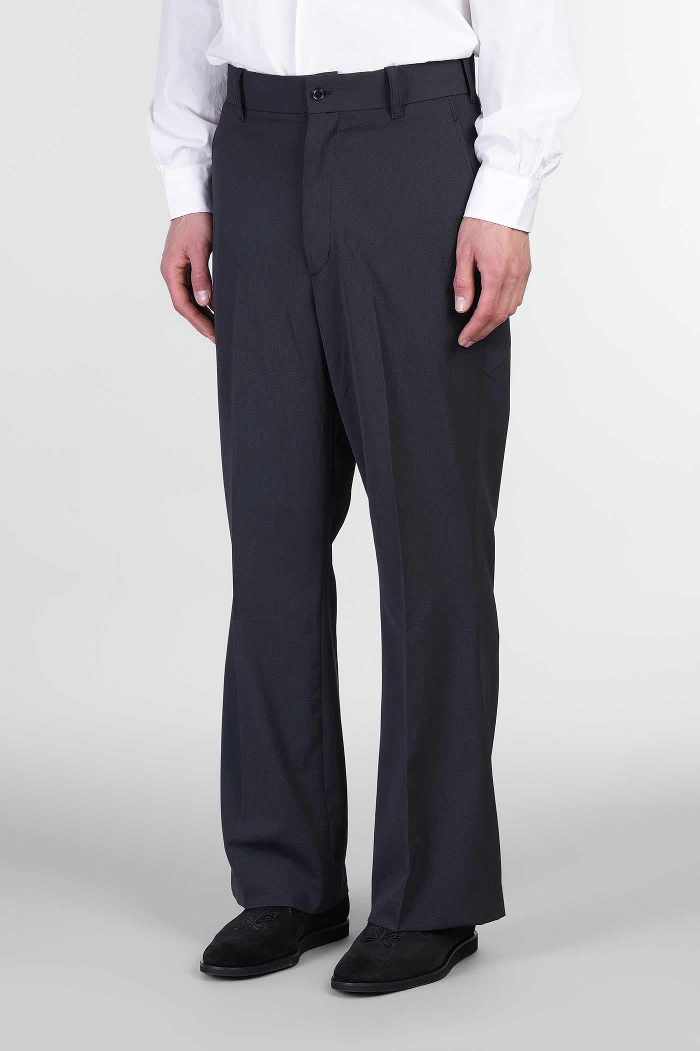 Needles Pants In Black Polyester In Blue