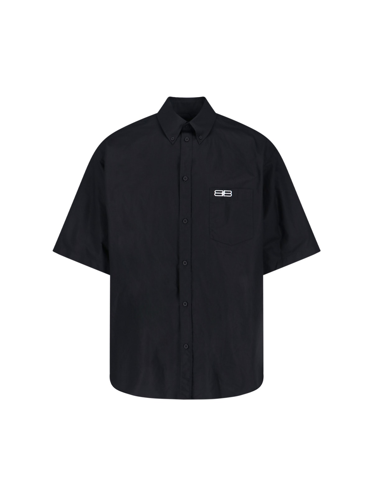 Balenciaga Oversized Logo Shirt In Black
