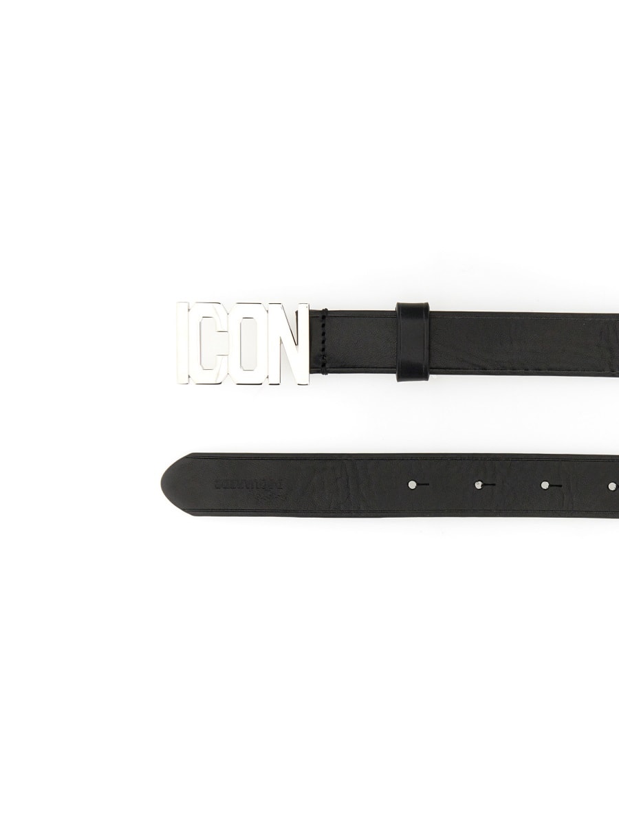 Shop Dsquared2 Leather Belt In Nero