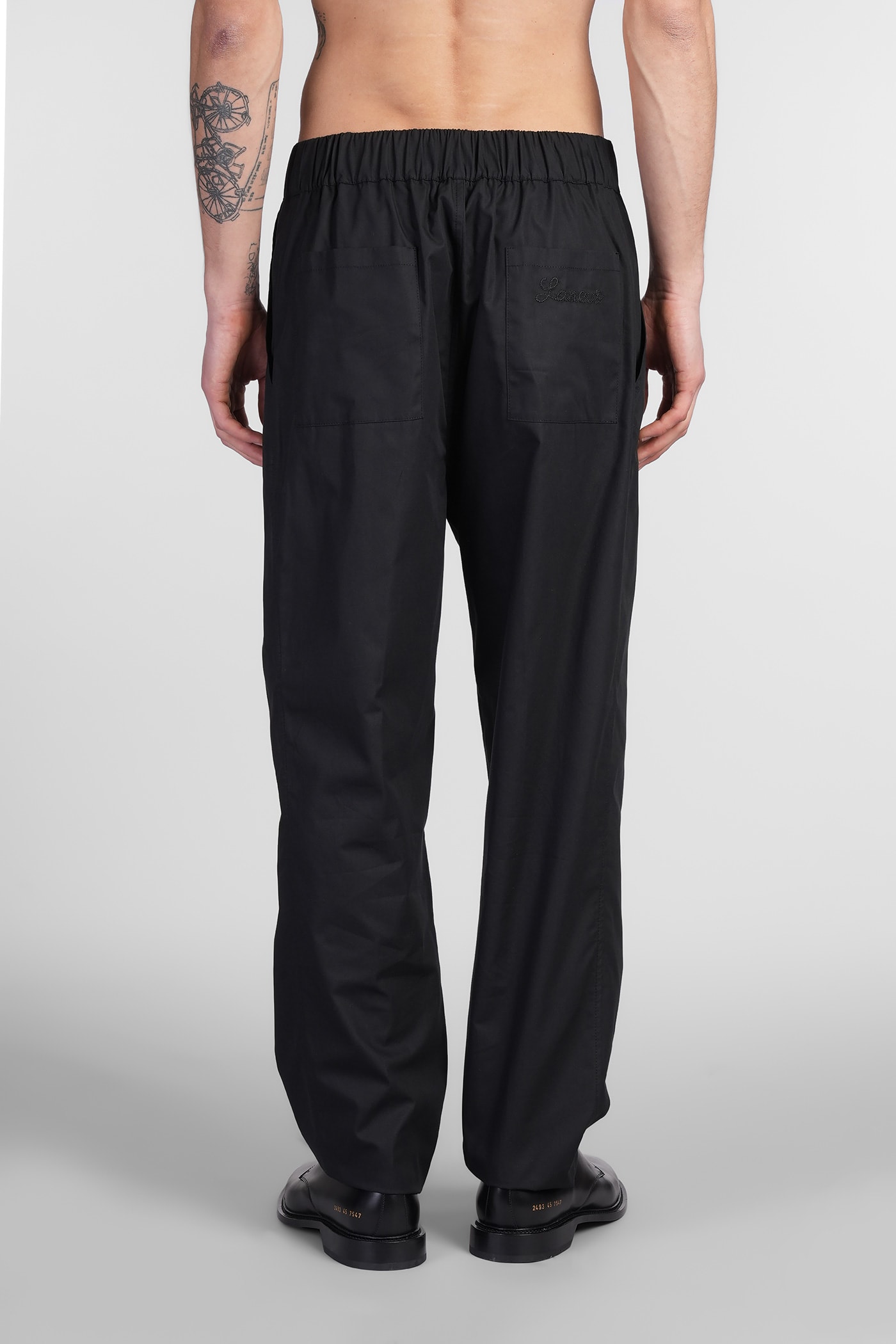 Laneus Pants In Black Wool In Black