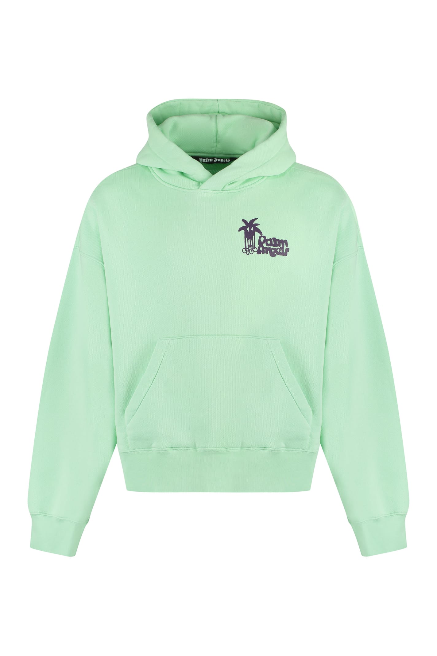 Shop Palm Angels Cotton Hoodie In Green