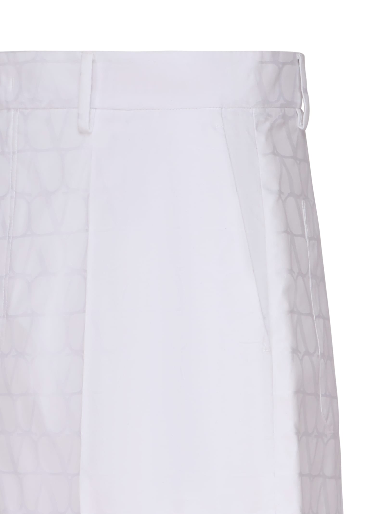 Shop Valentino Shorts Iconograph In Cotton