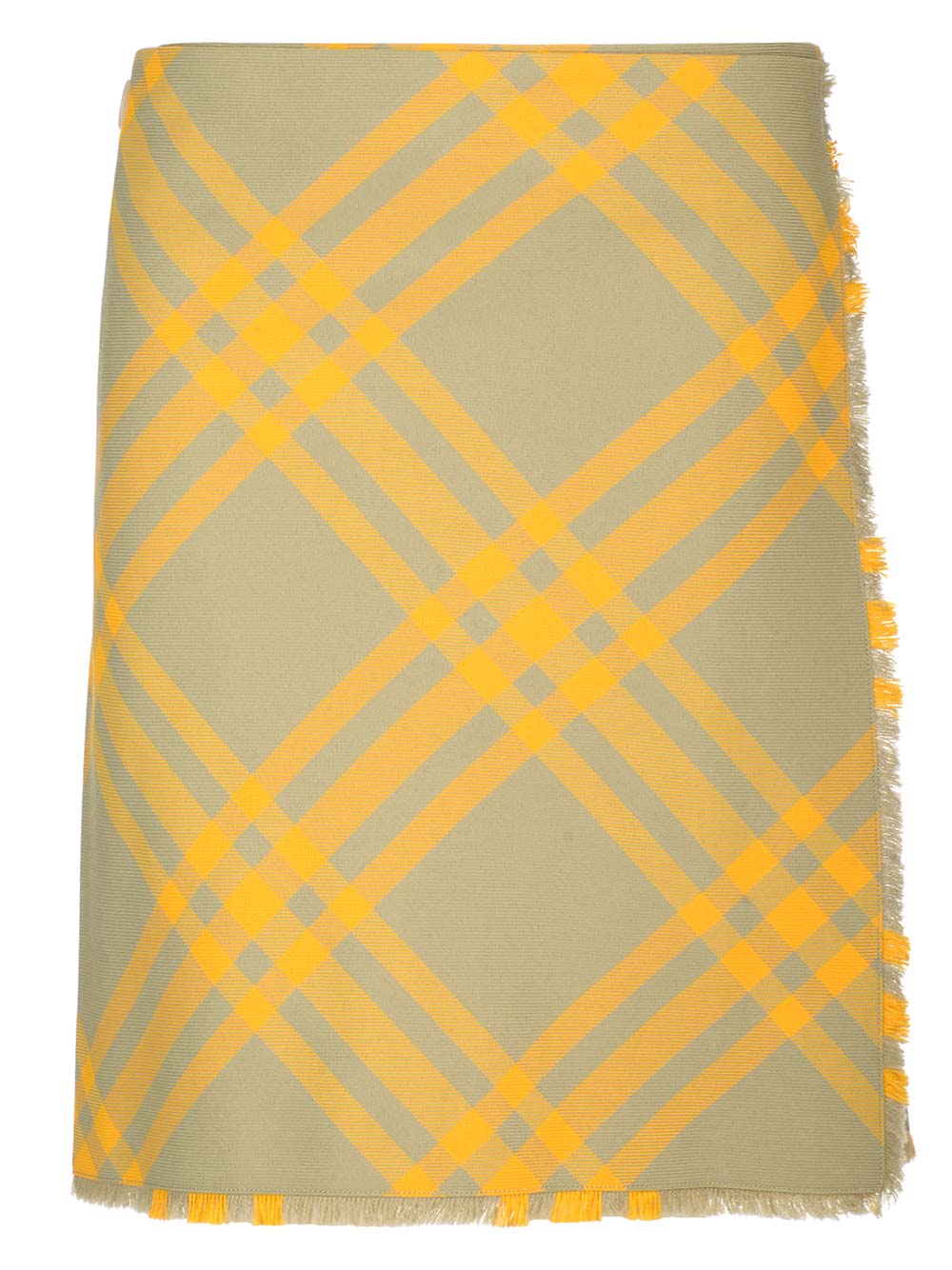 Shop Burberry Embroidered Silk Skirt In Yellow