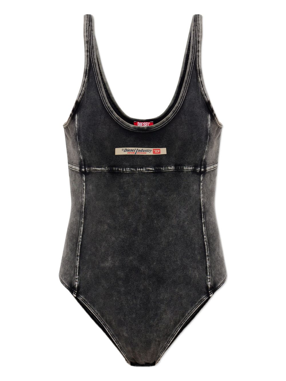 Diesel Cotton Bodysuit In Black