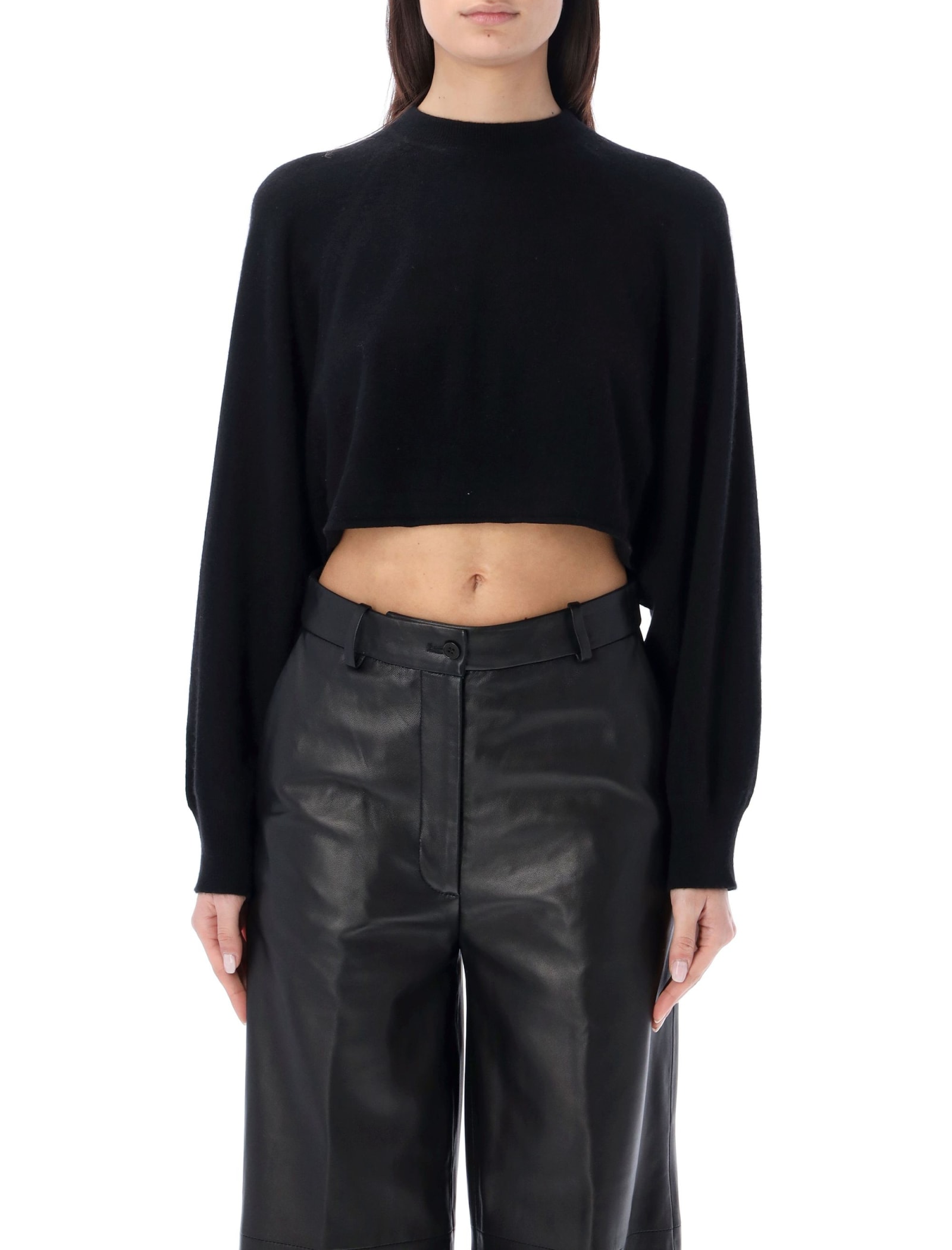 LOULOU STUDIO BOCAS CROPPED SWEATER