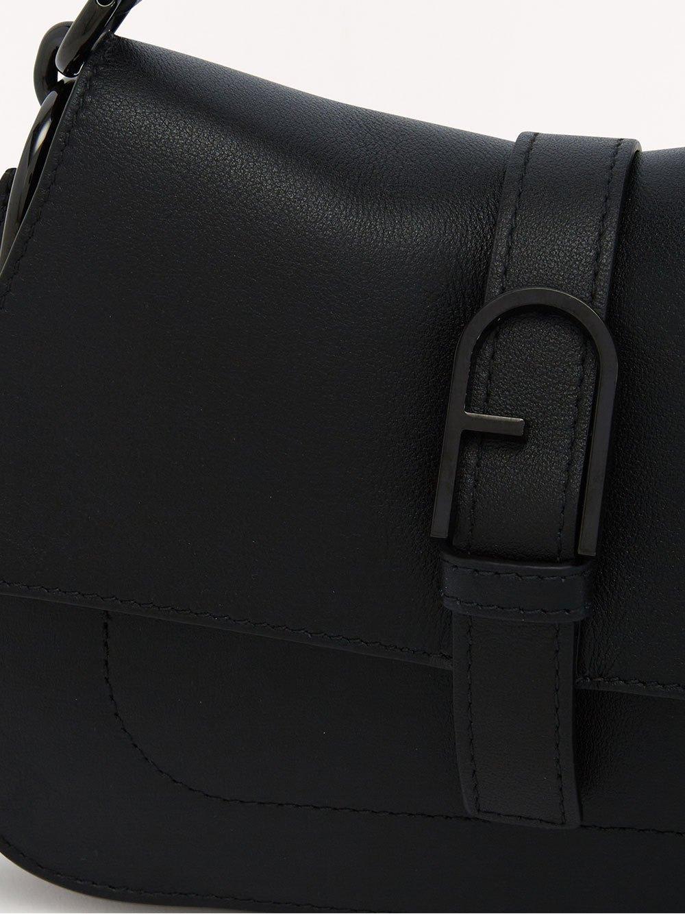 Furla Flow Mini Top Handle Bag In Black