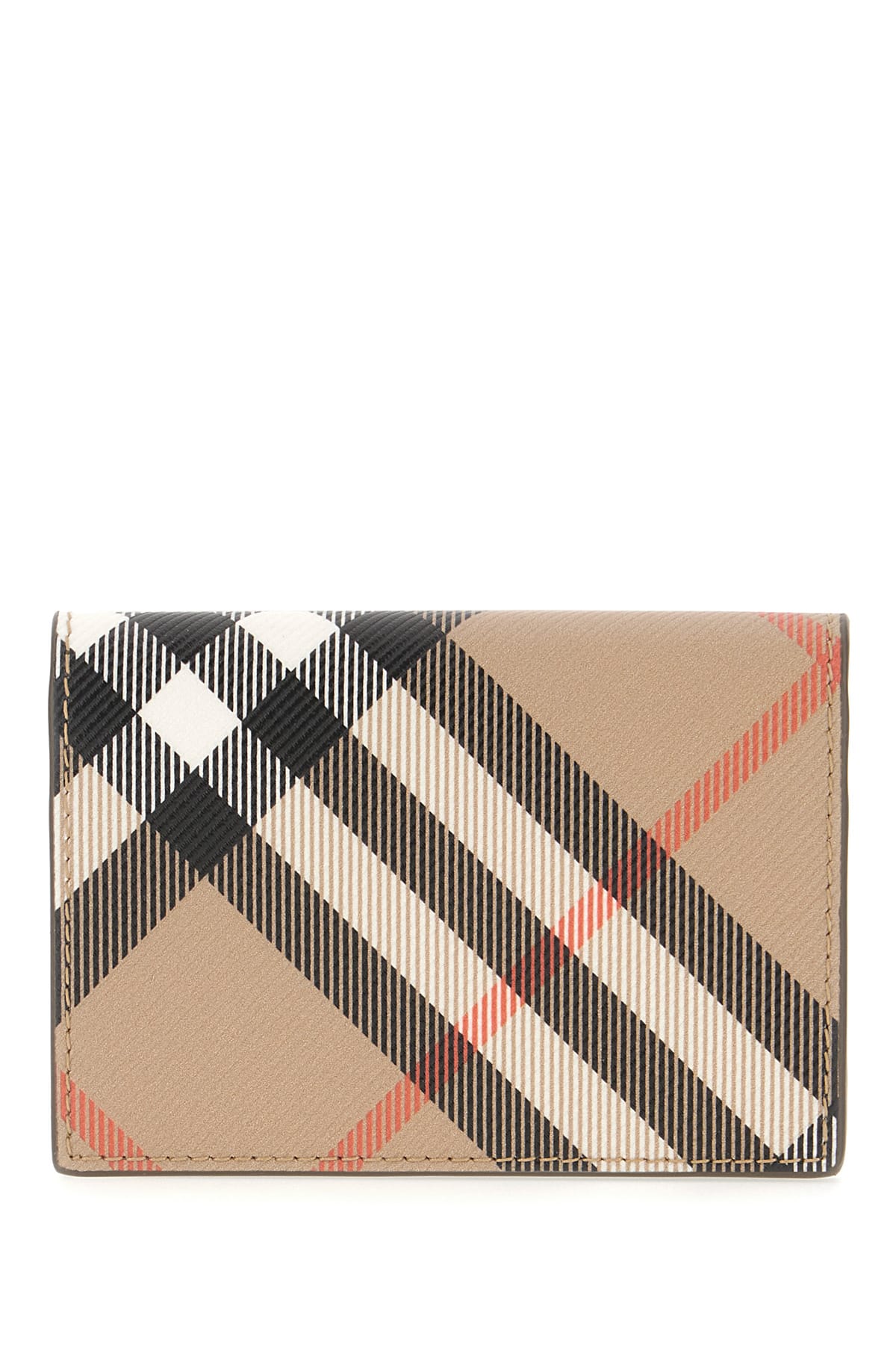 Burberry Printed Fabric Card Holder In Sand