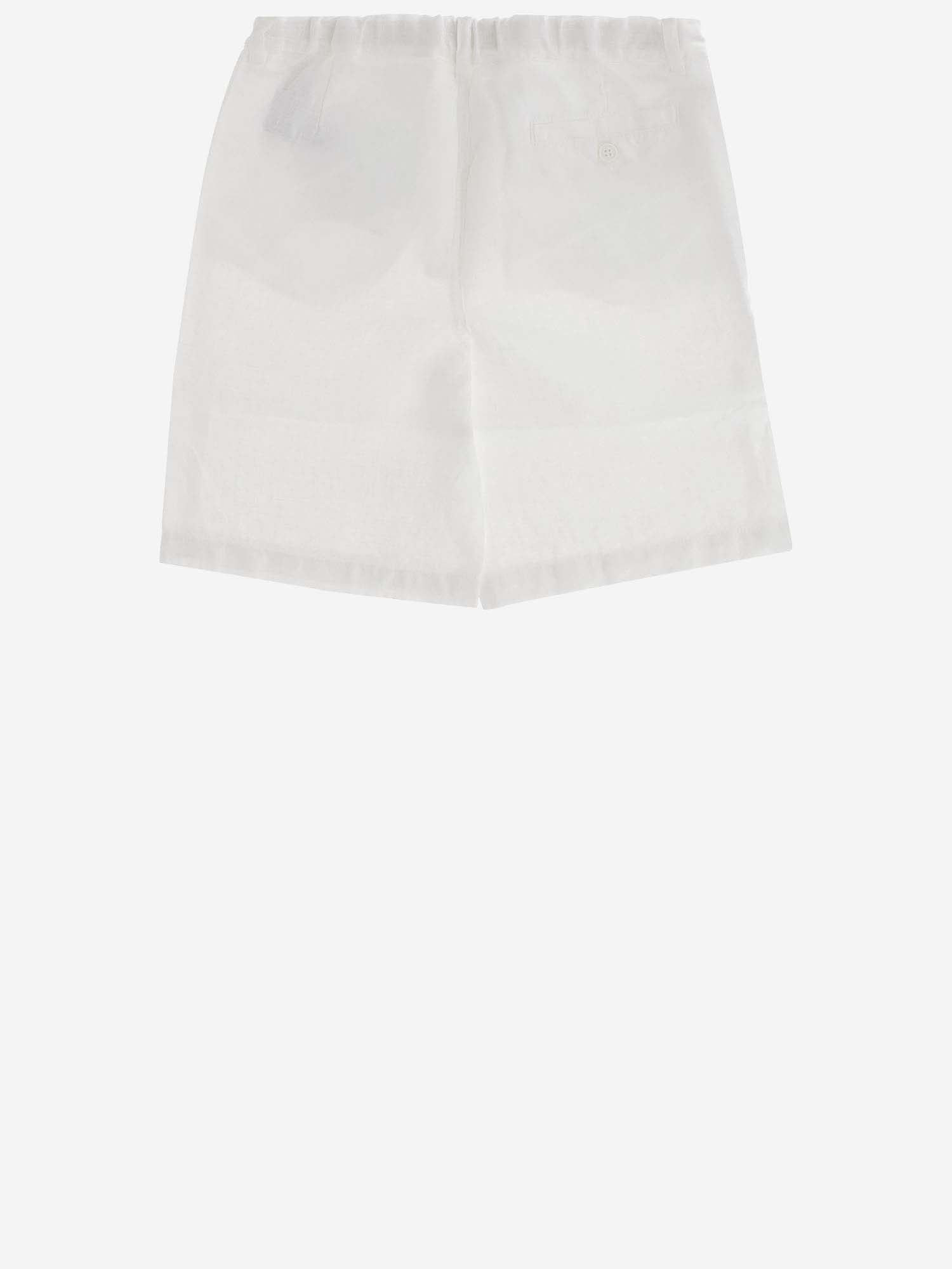 Shop Il Gufo Linen Shorts In White