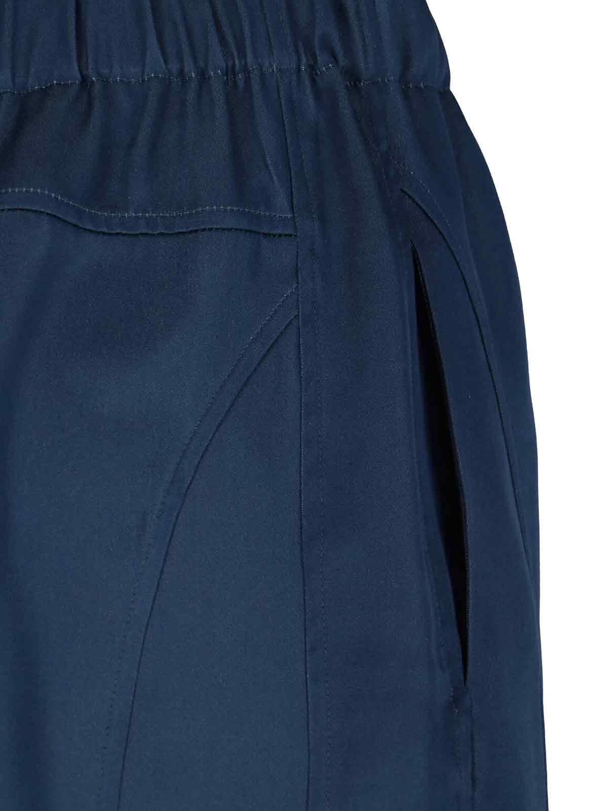 Sa Su Phi High-waisted Silk Blend Athletic Pants With Drawstring Closure In Blue