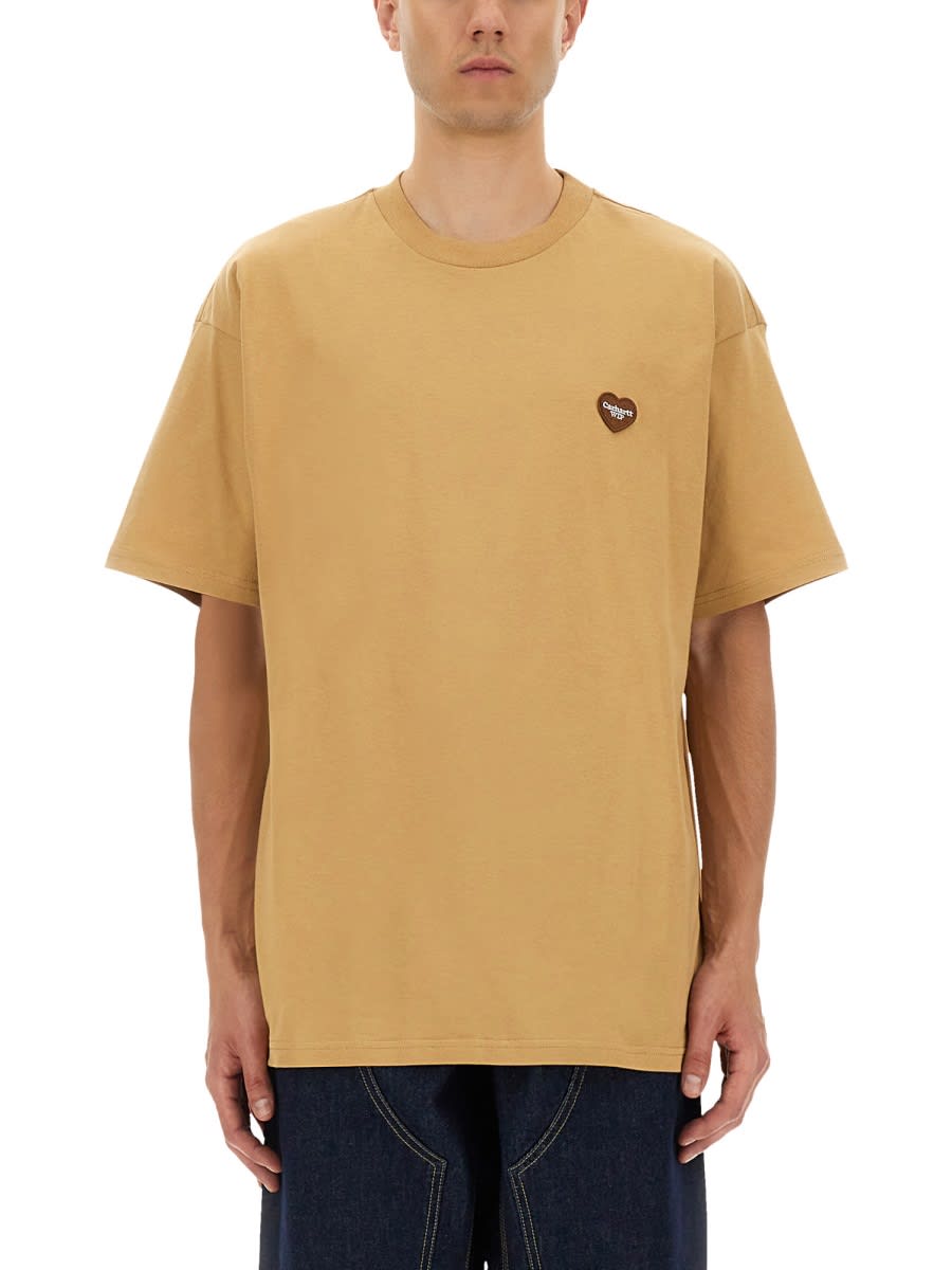 Carhartt Wip Heart Ii Hartt Tshirt In Sand