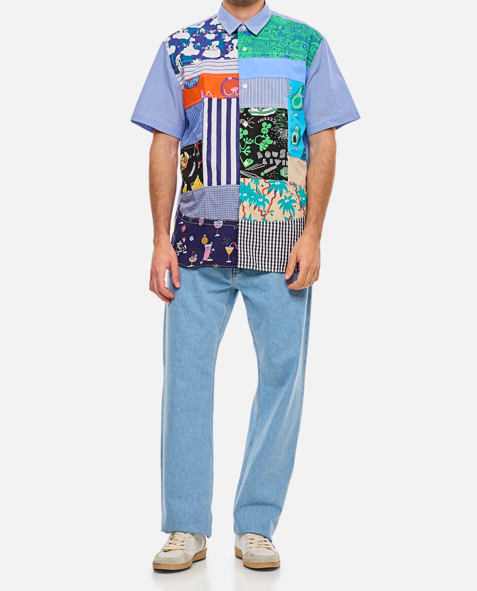 Shop Junya Watanabe Short Sleeve Patch T-shirt In Multicolour